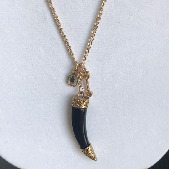 Cookie Lee Jewelry - Gold and Black Long Necklace